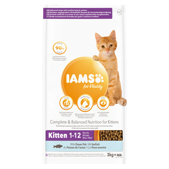 Zooplus Iams for vitality kitten met zoutwatervis - dubbelpak: 2 x 3 kg aanbieding