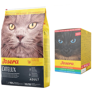 Zooplus 10 kg josera droogvoer + 6 x 70 g josera filet multipack natvoer gratis! - catelux (10 kg) + filet multipack (6 x 70 g) aanbieding