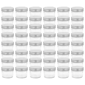fonQ Vidaxl jampotten met zilverkleurige deksels 48 st 110 ml glas aanbieding