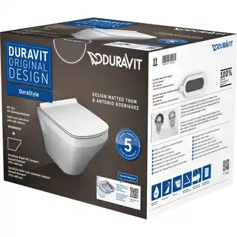 Sanitairwinkel.nl Duravit durastyle compact wandcloset softclose wc-zitting rimless alpine wit aanbieding