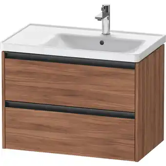 Sanitairwinkel.nl Duravit ketho 2 wastafelonderbouwkast met 2 laden voor waskom rechts 78.4x45.5x54.9cm met grepen antraciet noten mat aanbieding