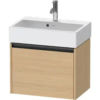 Sanitairwinkel.nl Duravit ketho 2 wastafelonderbouwkast met 1 lade 58.4x39x44cm met greep antraciet natuur eiken mat aanbieding