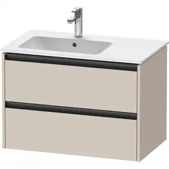 Sanitairwinkel.nl Duravit ketho 2 wastafelonderbouwkast met 2 laden voor waskom links 81x48x54.9cm met grepen antraciet taupe mat aanbieding