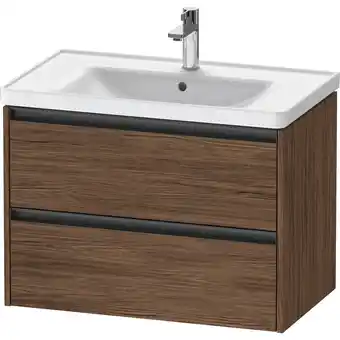 Sanitairwinkel.nl Duravit ketho 2 wastafelonderbouwkast met 2 laden 78.4x45.5x54.9cm met grepen antraciet donker noten mat aanbieding