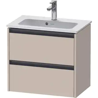 Sanitairwinkel.nl Duravit ketho 2 wastafelonderbouwkast met 2 laden 61x39x54.9cm met grepen antraciet taupe supermat aanbieding