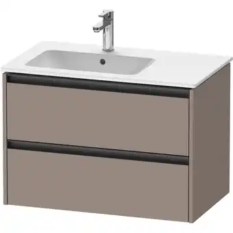 Sanitairwinkel.nl Duravit ketho 2 wastafelonderbouwkast met 2 laden voor waskom links 81x48x54.9cm met grepen antraciet basalt mat aanbieding