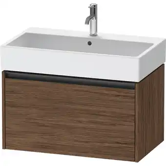 Sanitairwinkel.nl Duravit ketho 2 wastafelonderbouwkast met 1 lade 78.4x46x44cm met greep antraciet donker noten mat aanbieding