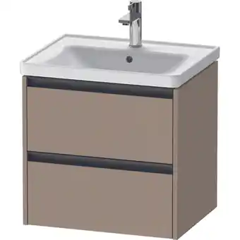 Sanitairwinkel.nl Duravit ketho 2 wastafelonderbouwkast met 2 laden 58.4x45.5x54.9cm met grepen antraciet linnen mat aanbieding