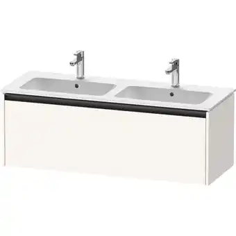 Sanitairwinkel.nl Duravit ketho 2 wastafelonderbouwkast met 1 lade voor dubbele wastafel 128x48x44cm met greep antraciet wit supermat aanbieding