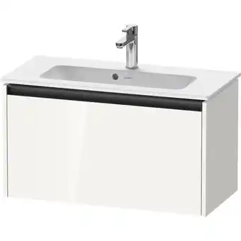 Sanitairwinkel.nl Duravit ketho 2 wastafelonderbouwkast met 1 lade 68x39x44cm met greep antraciet hoogglans wit aanbieding