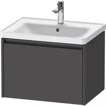 Sanitairwinkel.nl Duravit ketho 2 wastafelonderbouwkast met 1 lade 63.4x45.5x44cm met greep antraciet grafiet mat aanbieding