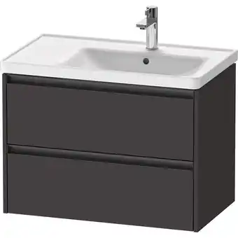 Sanitairwinkel.nl Duravit ketho 2 wastafelonderbouwkast met 2 laden voor waskom rechts 78.4x45.5x54.9cm met grepen antraciet grafiet supermat aanbieding