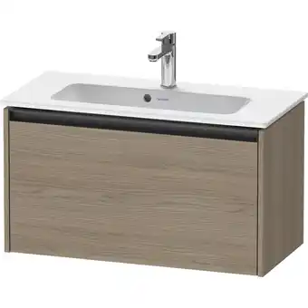 Sanitairwinkel.nl Duravit ketho 2 wastafelonderbouwkast met 1 lade 68x39x44cm met greep antraciet eiken terra mat aanbieding