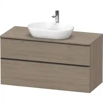 Sanitairwinkel.nl Duravit d-neo wastafelonderkast 120x66.4x55cm 2 lades eiken (terra) mat aanbieding