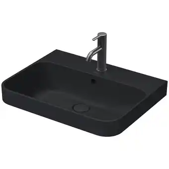 Sanitairwinkel.nl Duravit happyd 2 plus opbouwwastafel met kraangat met overloop 60x46cm met keramisch push-open ventiel m. wg mat antraciet aanbieding