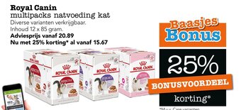 Dierspecialist Royal Canin multipacks natvoeding kat aanbieding