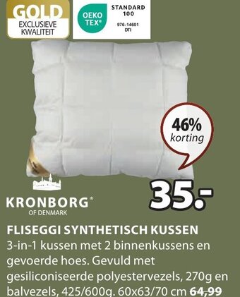 Jysk KRONBORG FLISEGGI SYNTHETISCH KUSSEN aanbieding