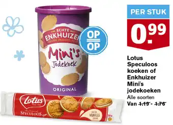 Hoogvliet Lotus Speculoos koeken of Enkhuizer mini's jodekoek aanbieding