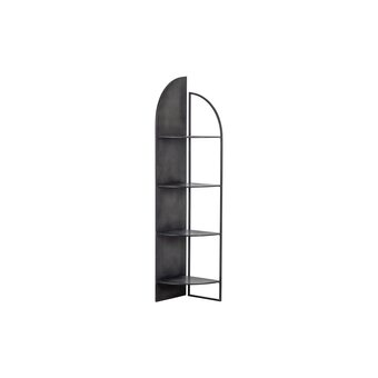 fonQ Woood kuga hoekrek - metaal - zwart - 199x43x41 aanbieding