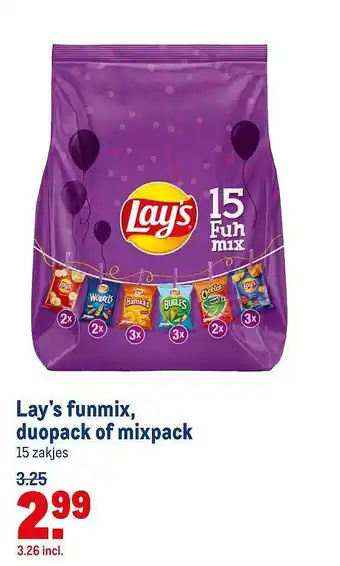 Makro Lay's Funmix, Duopack Of Mixpack aanbieding