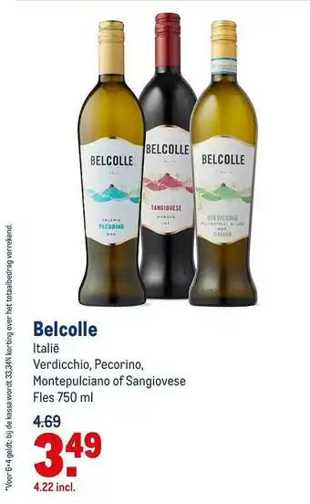 Makro Belcolle Verdicchio, Pecorino, Montepulciano Of Sangiovese aanbieding