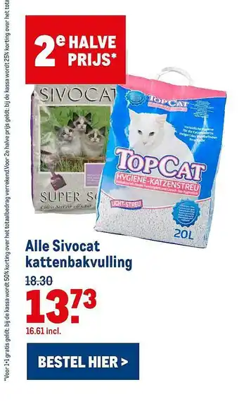 Makro Alle Sivocat Kattenbakvulling aanbieding