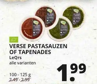 Natuurwinkel Verse Pastasauzen Of Tapenades aanbieding