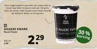 Natuurwinkel Magere Kwark Rauw Power 30% Korting aanbieding