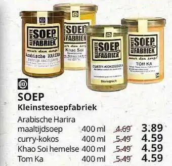 Natuurwinkel Soep Kleinstesoepfabriek aanbieding