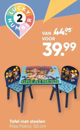 Big Bazar Tafel met stoelen Paw Patrol, 50 cm aanbieding