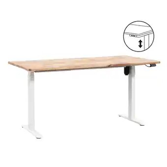 Leen Bakker Bureau homeworx zit/sta elektrisch verstelbaar - mangohout/wit - 75/118x160x80 cm - leen bakker aanbieding