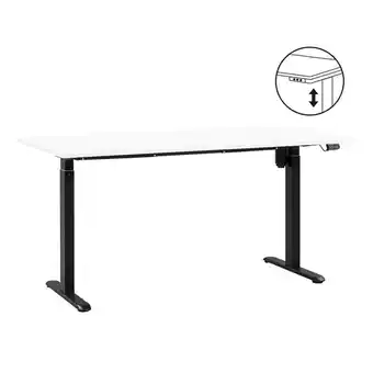 Leen Bakker Bureau homeworx zit/sta elektrisch verstelbaar - wit/zwart - 75/118x160x80 cm - leen bakker aanbieding