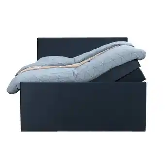 Leen Bakker Boxspring met opbergruimte en voetbord arendal - blauw - 140x200cm - leen bakker aanbieding