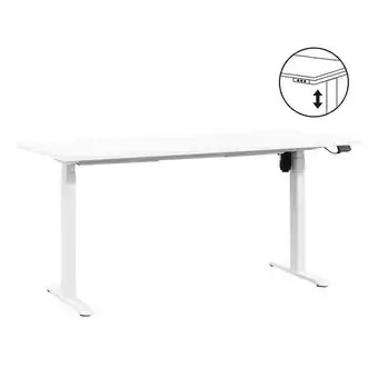 Leen Bakker Bureau homeworx zit/sta elektrisch verstelbaar - wit/wit - 75/118x160x80 cm - leen bakker aanbieding