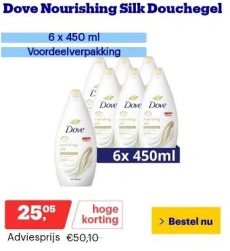 Dove Nourishing Silk Douchegel aanbieding bij