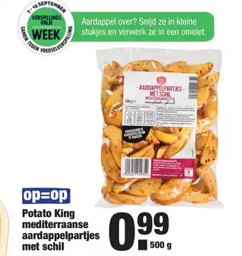 ALDI Potato King Mediterraanse aardappelpartjes met schil 500g aanbieding