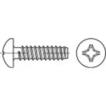 Conrad Toolcraft 1068134 cilinderkopschroeven 2.9 mm 6.5 mm kruiskop phillips din 7981 rvs a2 1000 stuk(s) aanbieding