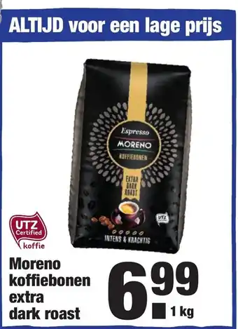 ALDI Espresso Moreno koffiebonen extra dark roast 1kg aanbieding