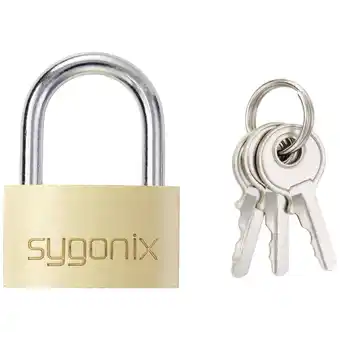 Conrad Sygonix sy-5045288 hangslot 29.8 mm verschillend sluitend goud-geel sleutelslot aanbieding