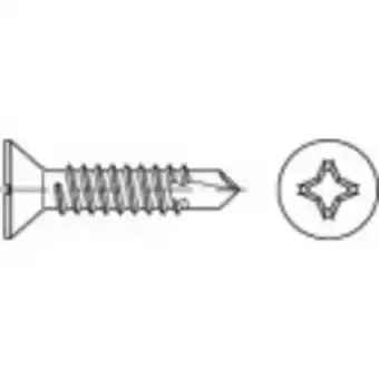 Conrad Toolcraft 141494 zelfborende schroeven 3.9 mm 22 mm kruiskop phillips din 7504 staal galvanisch verzinkt 1000 stuk(s) aanbieding