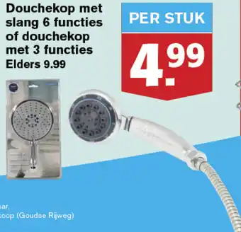 Hoogvliet Douchekop met slang 6 functies of douchekop met 3 functies aanbieding