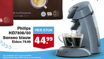 Hoogvliet Philips Senseo blauw | HD7806/50 aanbieding