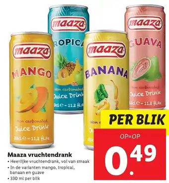 Lidl Maaza vruchtendrank 330ml aanbieding