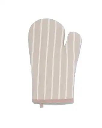 HEMA Hema ovenwant 32x20 katoen taupe/wit (taupe) aanbieding