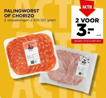 Jumbo Palingworst of chorizo aanbieding