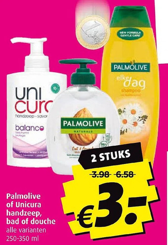 Boni Palmolive of unicura handzeep, bad of douche aanbieding