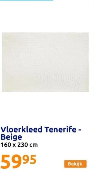 Action Vloerkleed tenerife - beige aanbieding