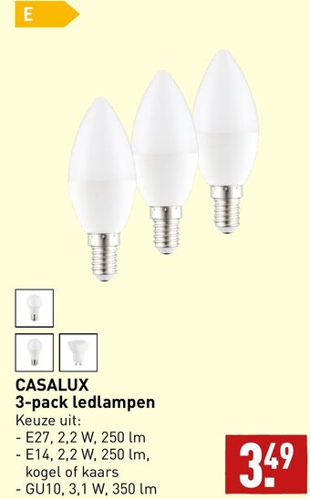 ALDI CASALUX 3-pack ledlampen aanbieding