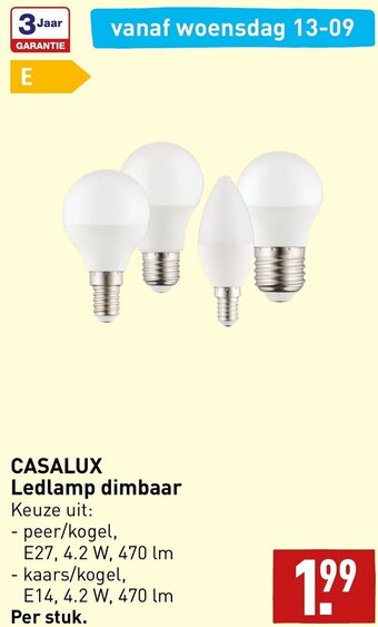 ALDI CASALUX Ledlamp dimbaar aanbieding