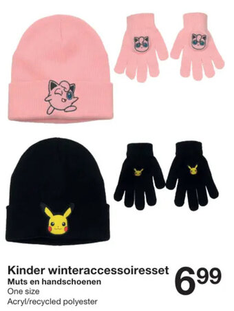 Zeeman Kinder winteraccessoiresset Muts en handschoenen aanbieding